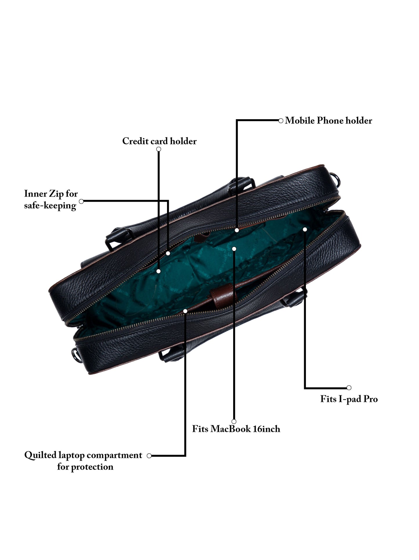 Colorblocked Leather Laptop Bag  LT16-4004