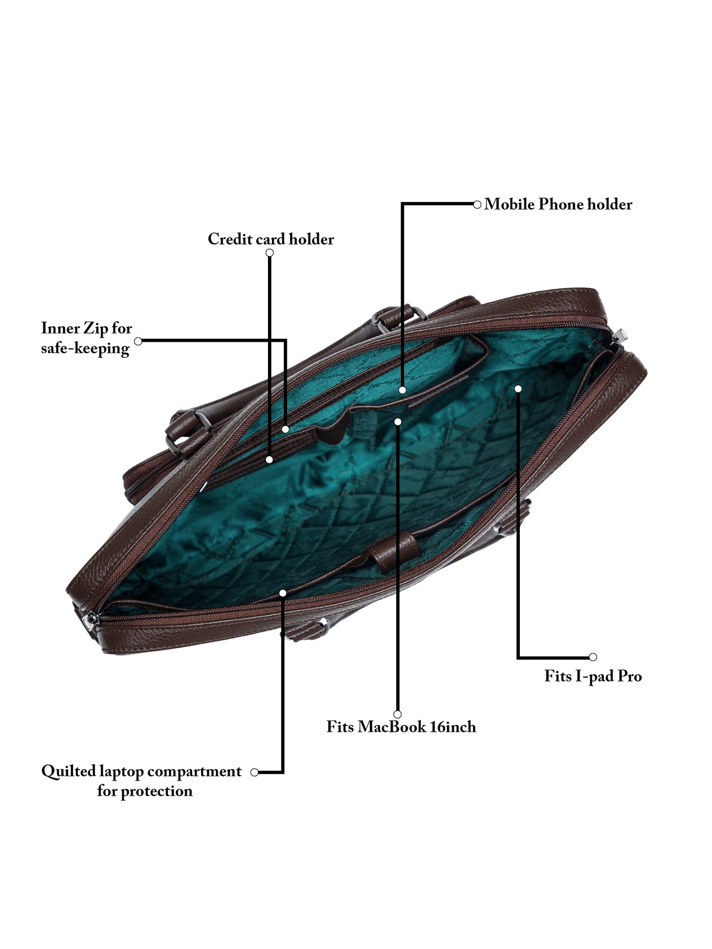 Sleek Leather Laptop Bag LT16-2004