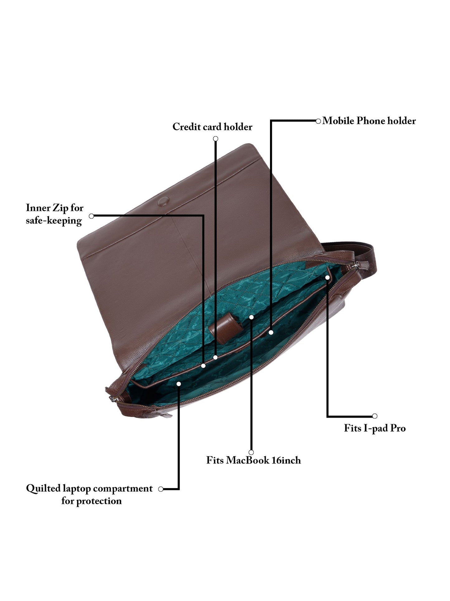 Flap Leather Laptop Bag  LT16-3001