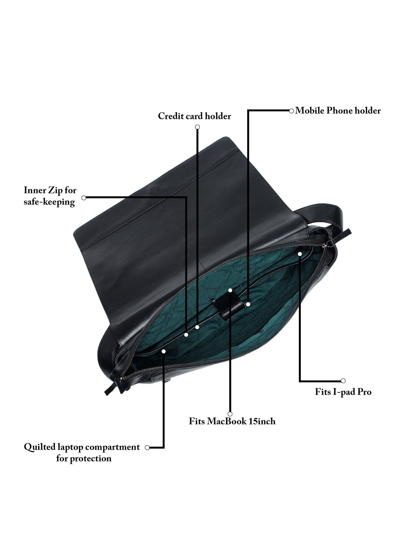 Flap Leather Laptop Bag  LT16-3001