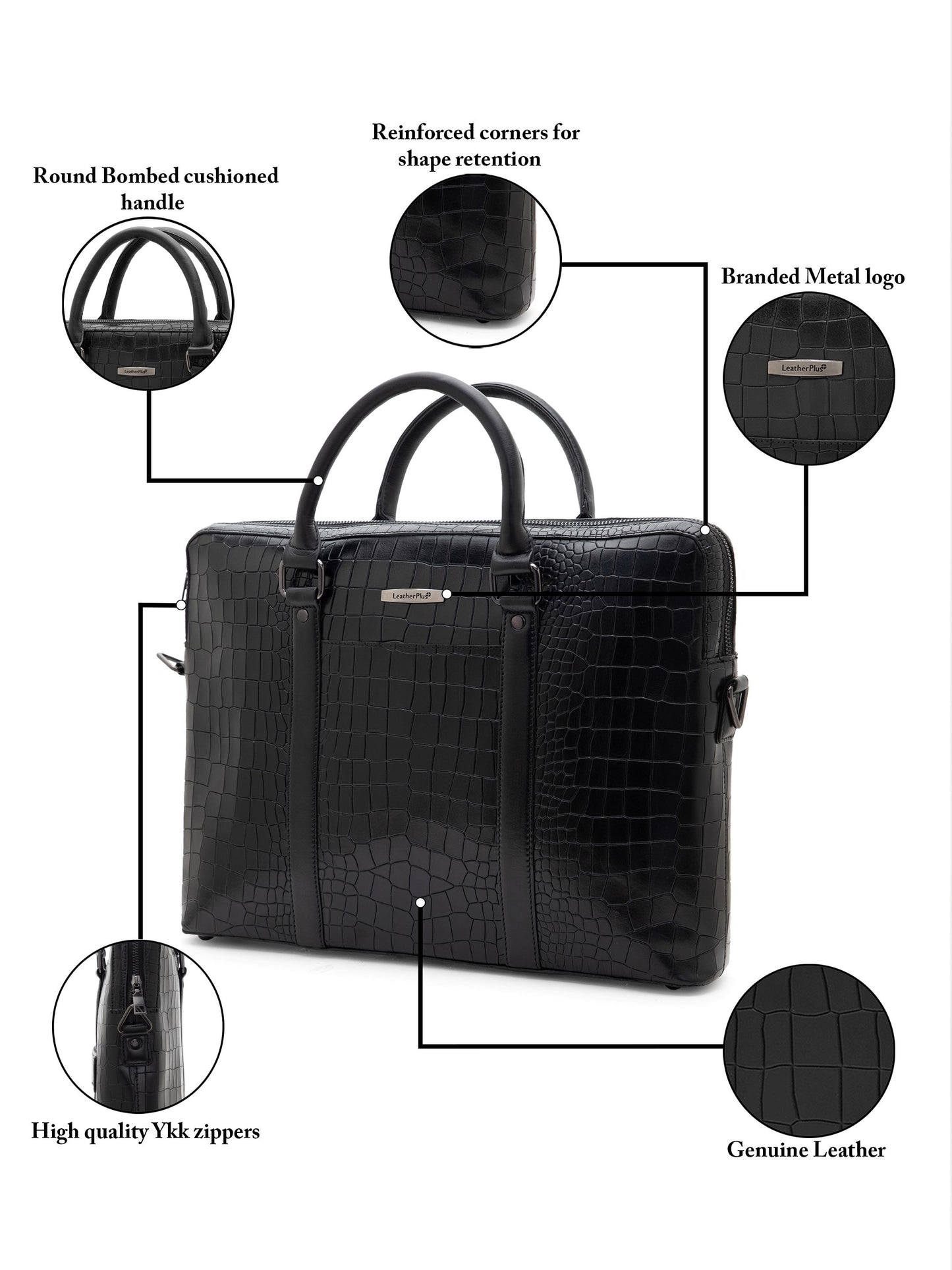 Croco Leather Laptop Bag  LT16-5001