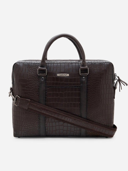 Croco Leather Laptop Bag  LT16-5001