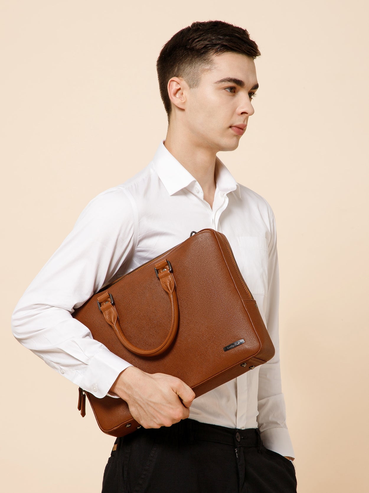 Saffiano Leather Laptop Bag  LT16-4002