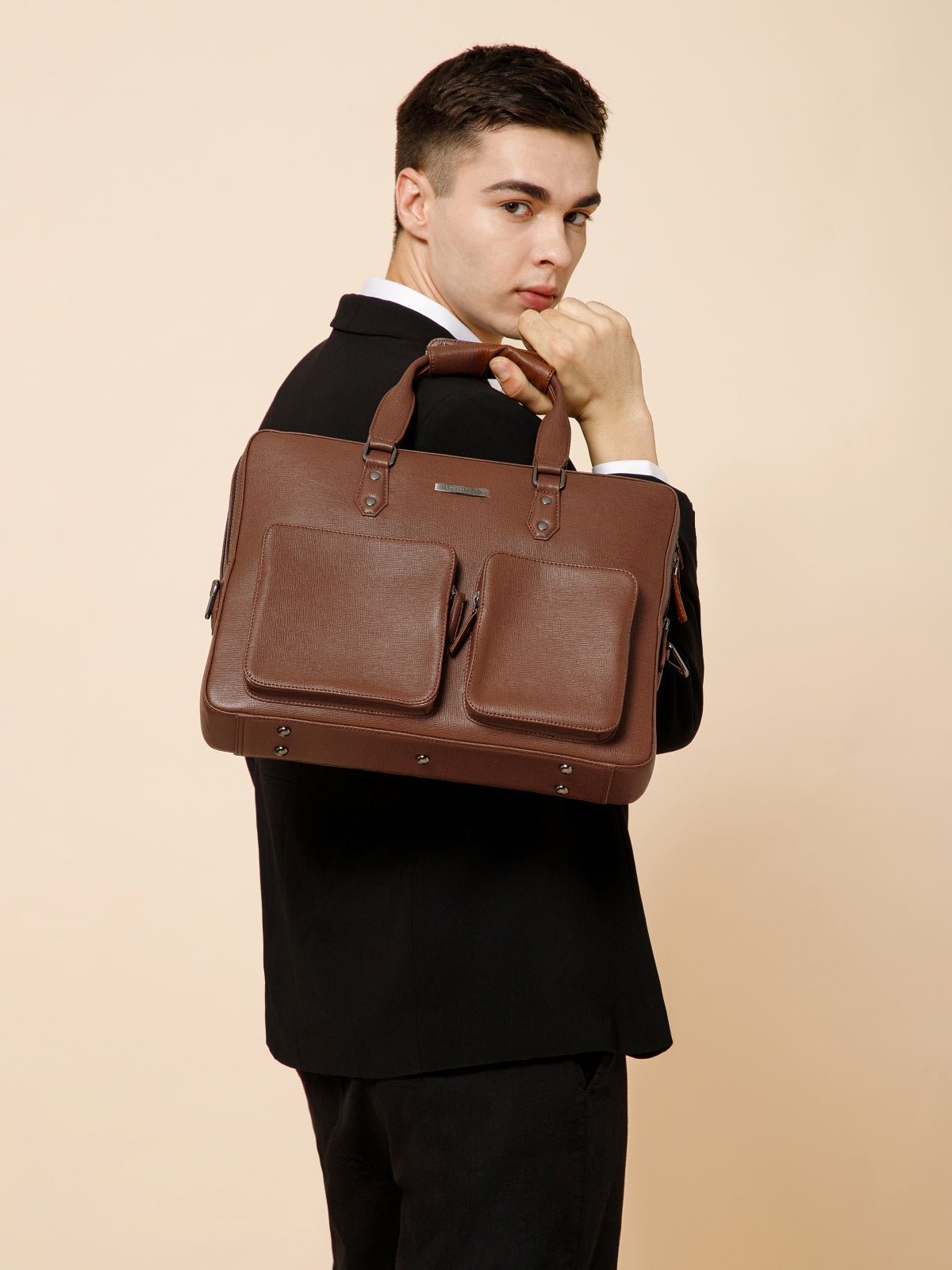 Saffiano Leather Laptop Bag  LT16-4001