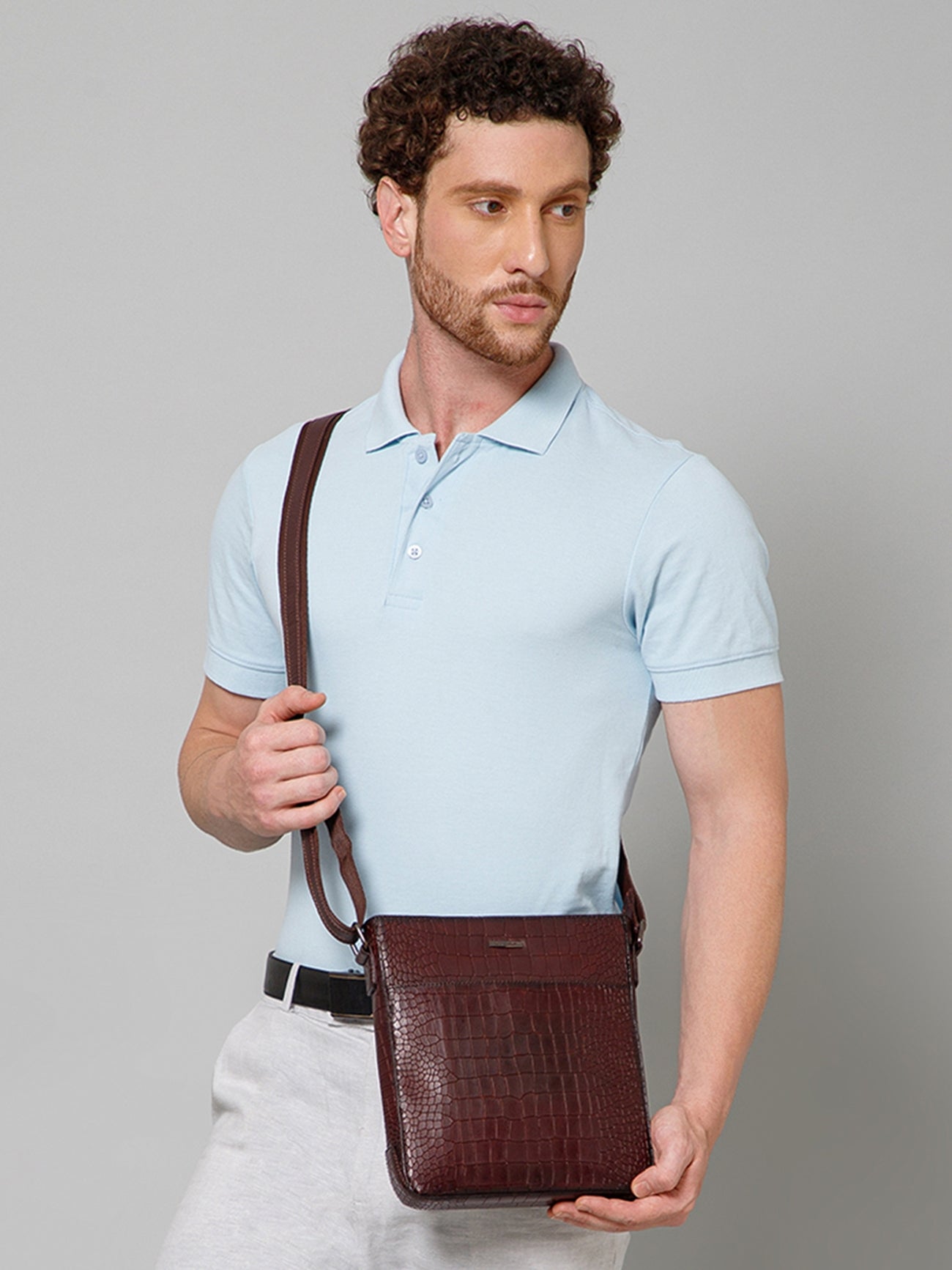 Croco Leather Men Sling Bag SGM-801