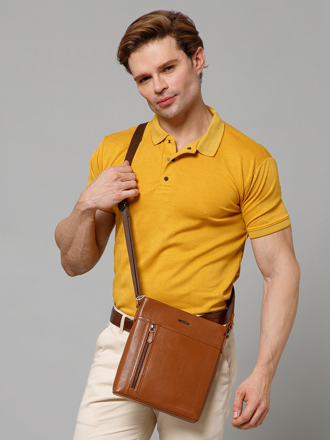 MIlled Leather Men Sling Bag SGM-601
