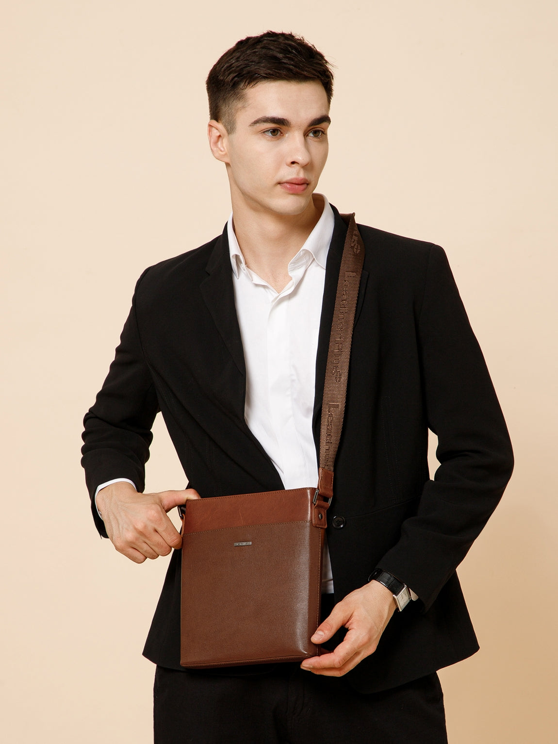 Saffiano Leather Men Sling Bag SGM-701