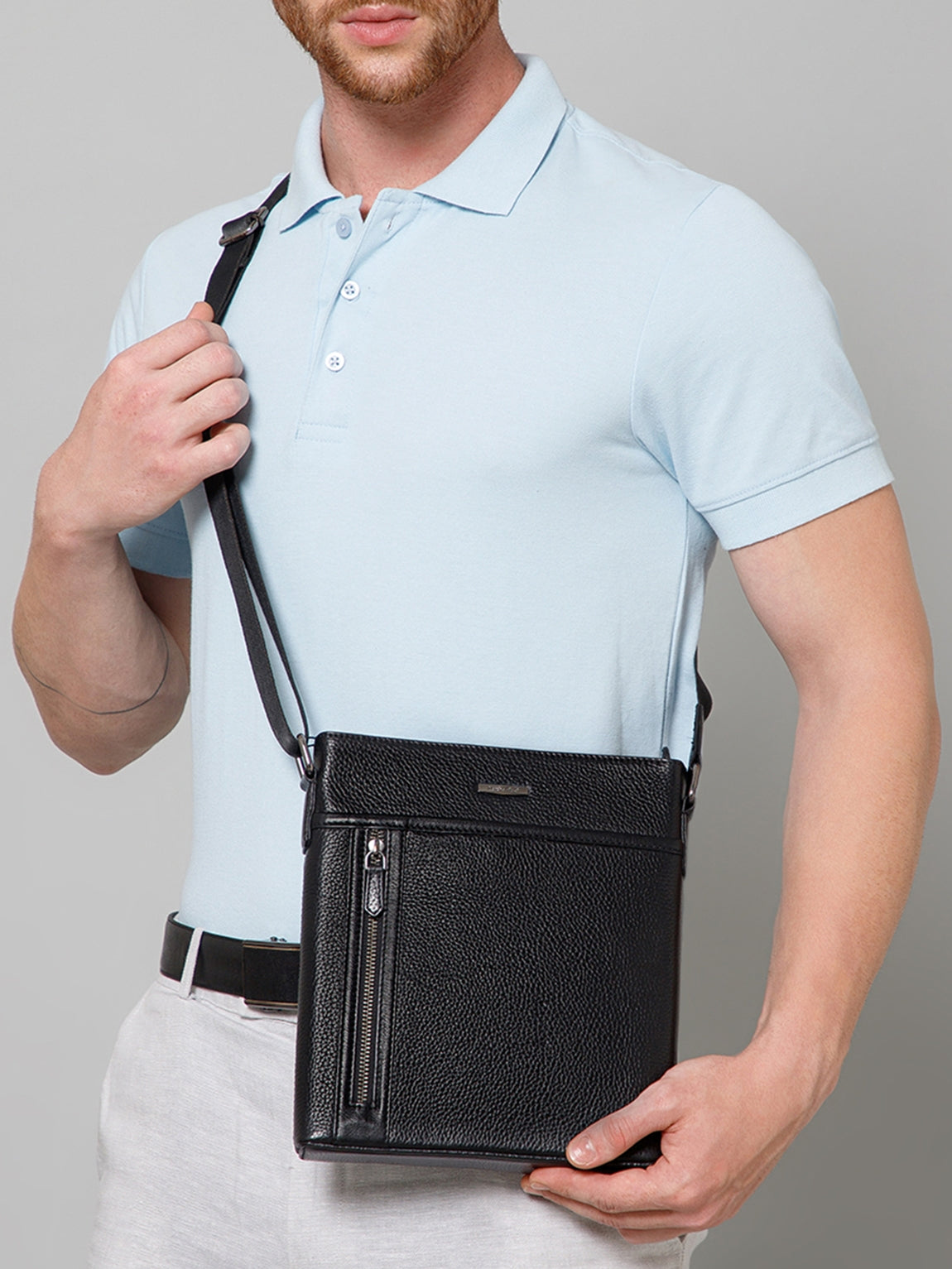 MIlled Leather Men Sling Bag SGM-601