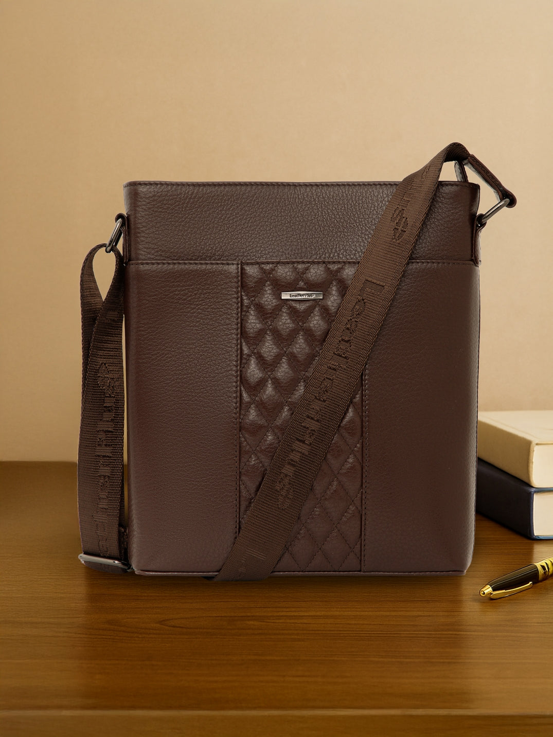 Quilted Leather Men Sling Bag SGL-652