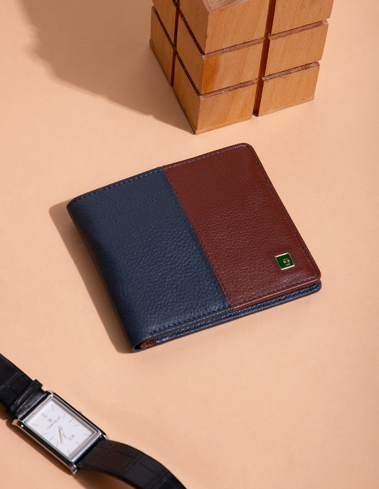 Men Wallet ET-3005 Navy & Tan