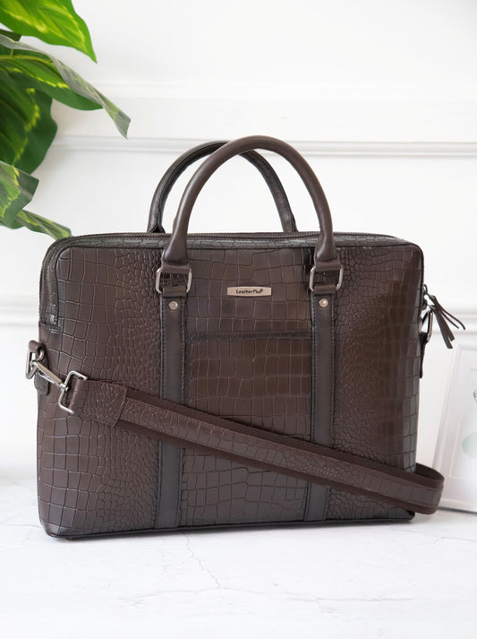 Croco Leather Laptop Bag  LT16-5001